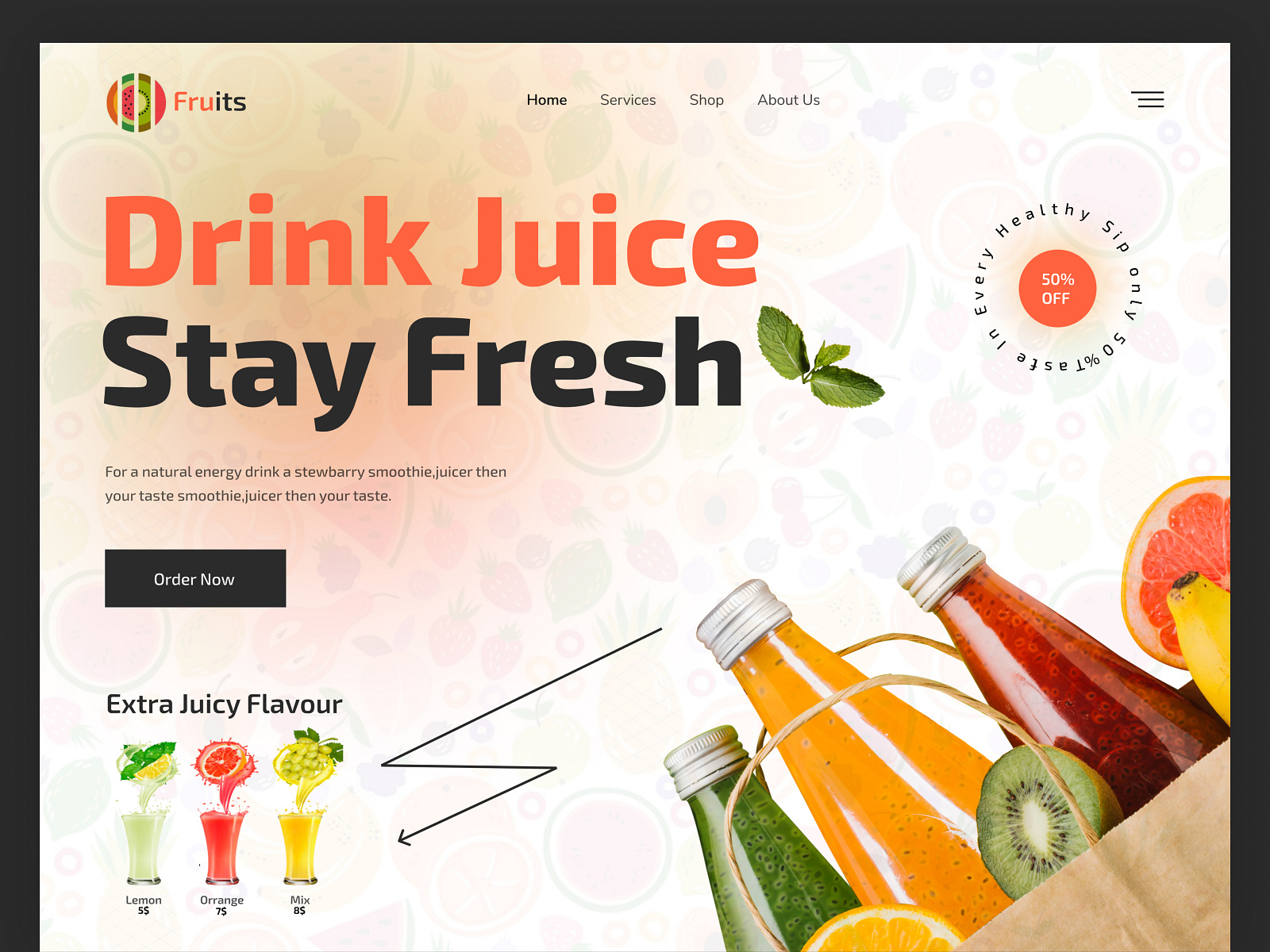 Fruit Juice  Page Design by Oyolloo on Dribbble