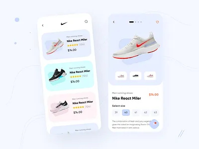 Nike Shop - App UI UX Design app design clean design clean ui color delivery app ecommerce app grocery app ios app ios app design nike shoes nike shoes shop online shop online shopping shoes app shoes shop shoes store ui ui design ux ux design