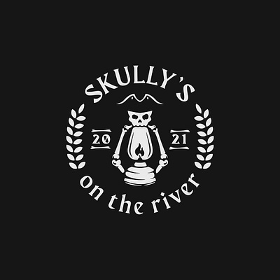 Skully ai black blackandwhite design fire illustration inspiration lantern logo pirate skull vector white