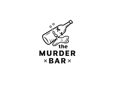 the murder bar ai alcohol bar black bottle design illustration inspiration logo murder typography vector white