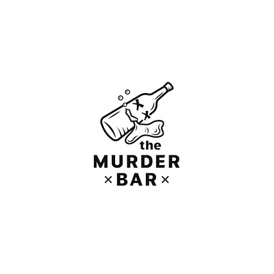 the murder bar ai alcohol bar black bottle design illustration inspiration logo murder typography vector white