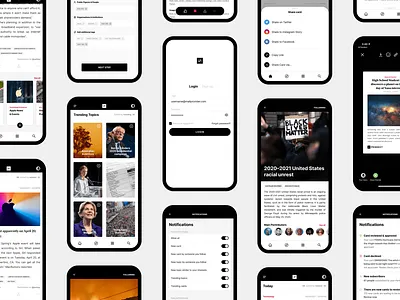 Pendect app design feed journalism minimal news news app newsfeed timeline tldr uiux