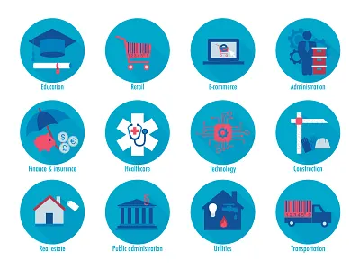 Industries icons iconset illustration illustrator infographics logo vector vector illustration