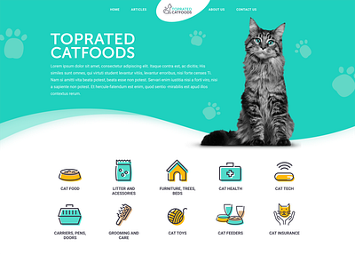 Top Rated Cat Foods website, logo, icons design branding cat design dog food health icon iconography illustrator logo nutrition ui ux