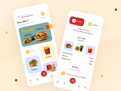 McDonald's app branding dashboard delivery design eat eating food food order logo mc mcdonalds mobile app ui ux