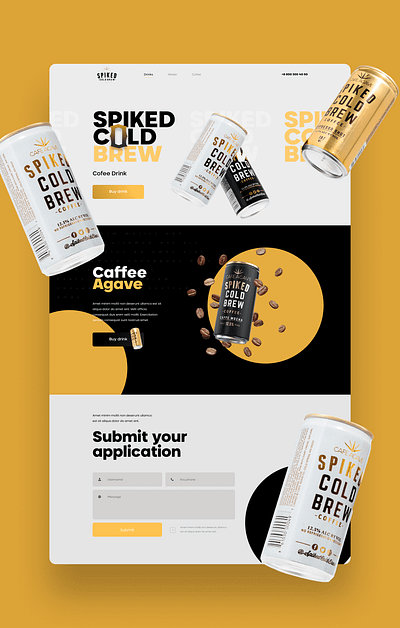 Spiked Cold Brew Web Design minimal ui uiux ux web webdesign