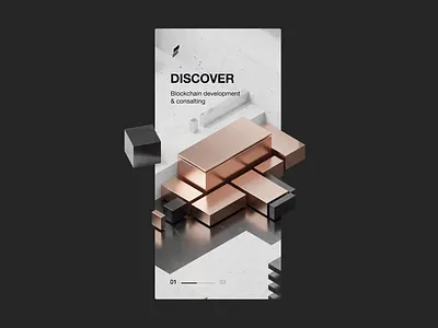 Discover - Design & 3D for Blockchain Development 3d 3d animation 3d model animation blockchain blockchain design clean clockchain development fin tech fin tech design metalized minimal minimalism motion graphics ui