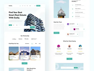 Landing Page Real Estate agent apartment clean home hotel landingpage minimalist price realestate testimonial ui uiux ux uxui villa web webdesign website