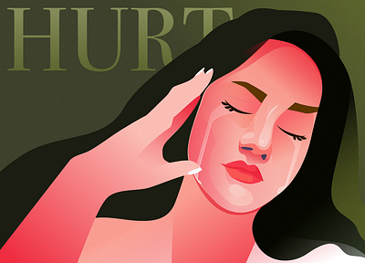 Emotions. Hurt design digital dribbble emotions face gradient graphic graphicdesign green hurt illustration portrait ui vector website woman