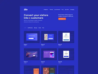 Bites Popups 💙 bites colorful craftwork design html landing popups product ui vector web website