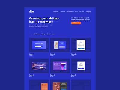 Bites Popups 💙 bites colorful craftwork design html landing popups product ui vector web website