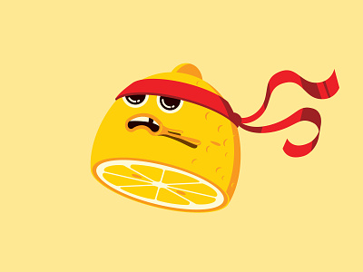 Lemon Head branding illustration illustrator lemon head ninja sour the creative pain vector