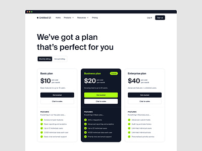 Pricing page — Untitled UI b2b brutalist duocolor figma fluro minimal minimalism modern ui plans pricing pricing cards pricing page pricing plan saas ui design user interface ux design web design webflow website design