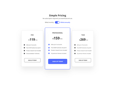 Ad Agency Pricing Plan app design pricing pricing plan ui ui design ux web