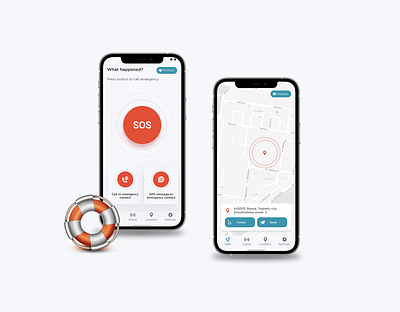 SOS button app design application emergency help interface minimalistic mobile app sos ui ux