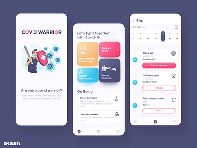 COVID warrior - App UI adobe xd akash app design concept design design designers in india dribbble hire designer hireme interaction design minimal ui ui ux ux