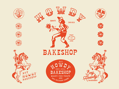 Boy, Howdy Bakeshop branding design graphic graphicdesign illustration lettering logo typography vector