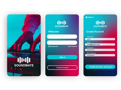 Soundmate Sign up Page ui