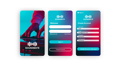 Soundmate Sign up Page ui