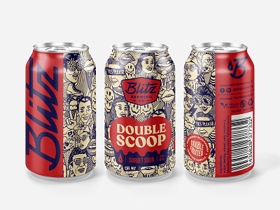 Double Scoop beer beer can beer can design beer label craft brewery craftbeer ice cream pattern punkrock vanilla vintage