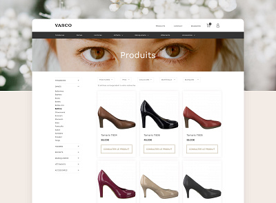 Vasco Product Page basket categories e comerce eshop filter ui filtering filters navigation product product page shop ux