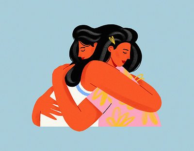 support colorful illustrator siblings sisters support women