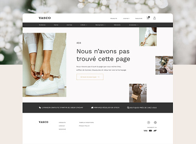 Vasco - 404 error 404 404 error 404 error page 404 page basket dailyui ecommerce eshop footer navigation ui website