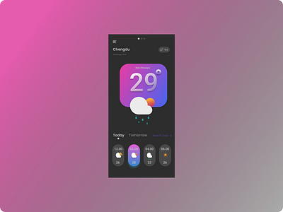 Weather Reporting UI Design colorfull figmadesign gradients simple ui uidesign weatherreport