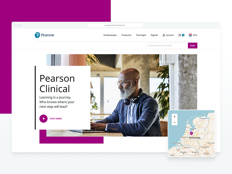 Pearson Clinical Website branding courses homepage learn map rebrand study teach
