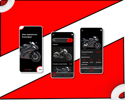 motor bike shop UI app design motorbikeapp shopping app ui