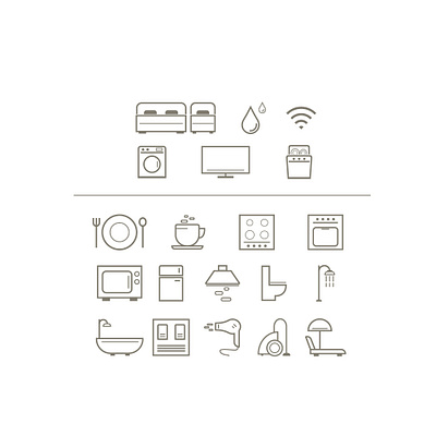 hotel icons adobe illustrator app design icon icon design icon set iconography icons illustration ui vector vectorart web website