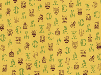 Oaxaca Alphabets alphabet cactus fabrics folk art hand drawn heart illustration latin america lettering letters line drawing mexican mexico oaxaca pattern pen and ink skull surface design typography vintage