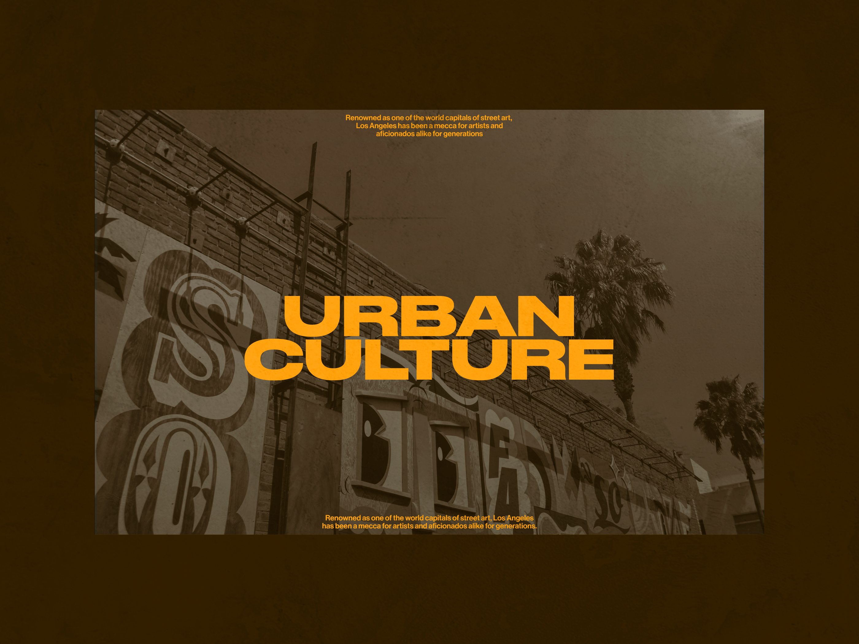 Urban Culture artdirection composition headline layout type typography