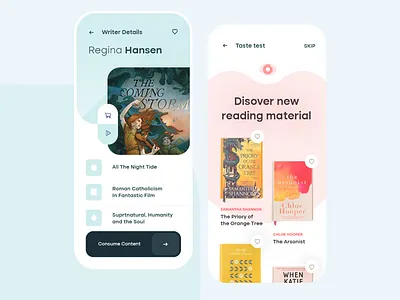 eBook rental mobile app app clean design flat ios mobile ui ux