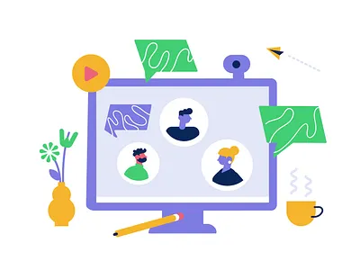 Set of flat vector illustrations with characters business business people call center character chatting design error flat illustration link man marketing office people screen speach bubble team vector woman