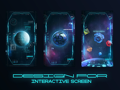 Design for Interactive screen ar art direction b2b website design futuristic interactive screen space ui
