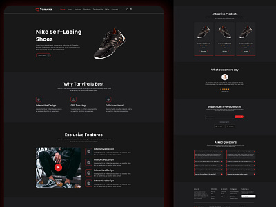 E commerce landing page design black ui business e commerce e commerce e commerce website ecommerce ecommerce landing page landing page landing page design product landing page professional shoes landing page trendy design ui ui ux ux website website design