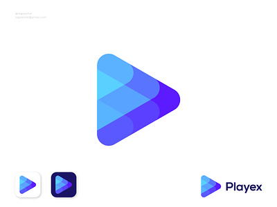 Playex app blockchain brand identity branding crypto editing editor futuristic game infinite marketing media modern logo movie music play playing symbol technology video