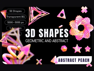 Colorful Abstract and geometric 3D Shapes Pack 3d abstract aesthetic arrow background collection colorful design geometric graphic design illustration modern plus png shape tringle ui