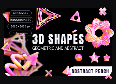 Colorful Abstract and geometric 3D Shapes Pack 3d abstract aesthetic arrow background collection colorful design geometric graphic design illustration modern plus png shape tringle ui