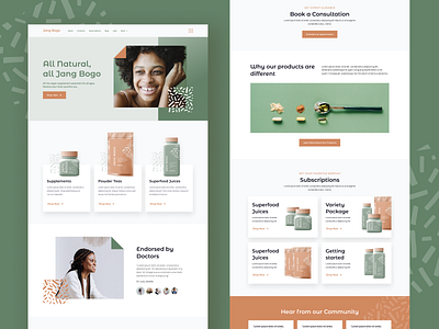 Jang Bogo eCommerce Website branding organic styleguide supplements ui ui design ux vegan products