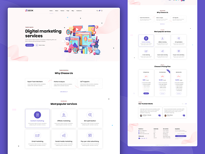 SEOK- Digital Marketing Agency Landing Page agency agency branding agency website branding design digital minimal ui uidesign uiux uiuxdesign ux web