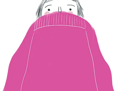 No. 2 my color project. The Sweater. books character illustration texture