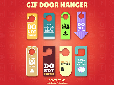 Gif Door Hanger badge logo badgedesign branding door door hanger gif gif banner gif door hanger green hanger icon lockup logo logo design logo designer logo mark logotype luxury mockup red