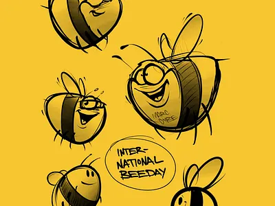 It's international bee day today character cybe cybirds illustration scribble