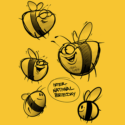 It's international bee day today character cybe cybirds illustration scribble