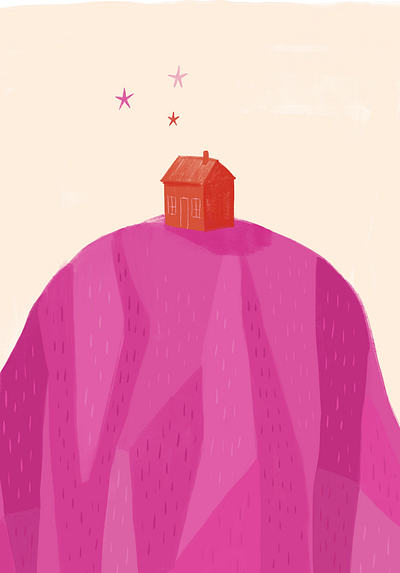 No. 3 my color project. House on a Hill. books illustration texture wip