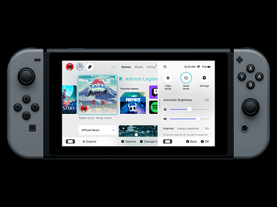 Nintendo Switch Concept 2 app application concept console dashboard design game nintendo nintendoswitch panel platform screen sketch switch ui