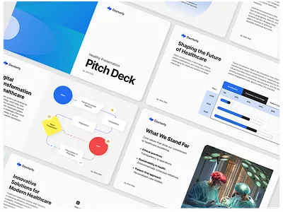 Pitch Deck - Medical & Healthcare Business blue branding branding agency chart deck diagram figma graphic design health care healthy layout pitch deck ppt presentation presentation deck vector