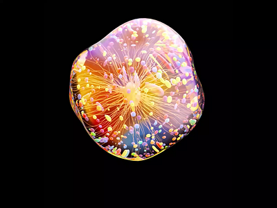 Wobbly Bubble 3d art direction colors motion graphics xparticles
